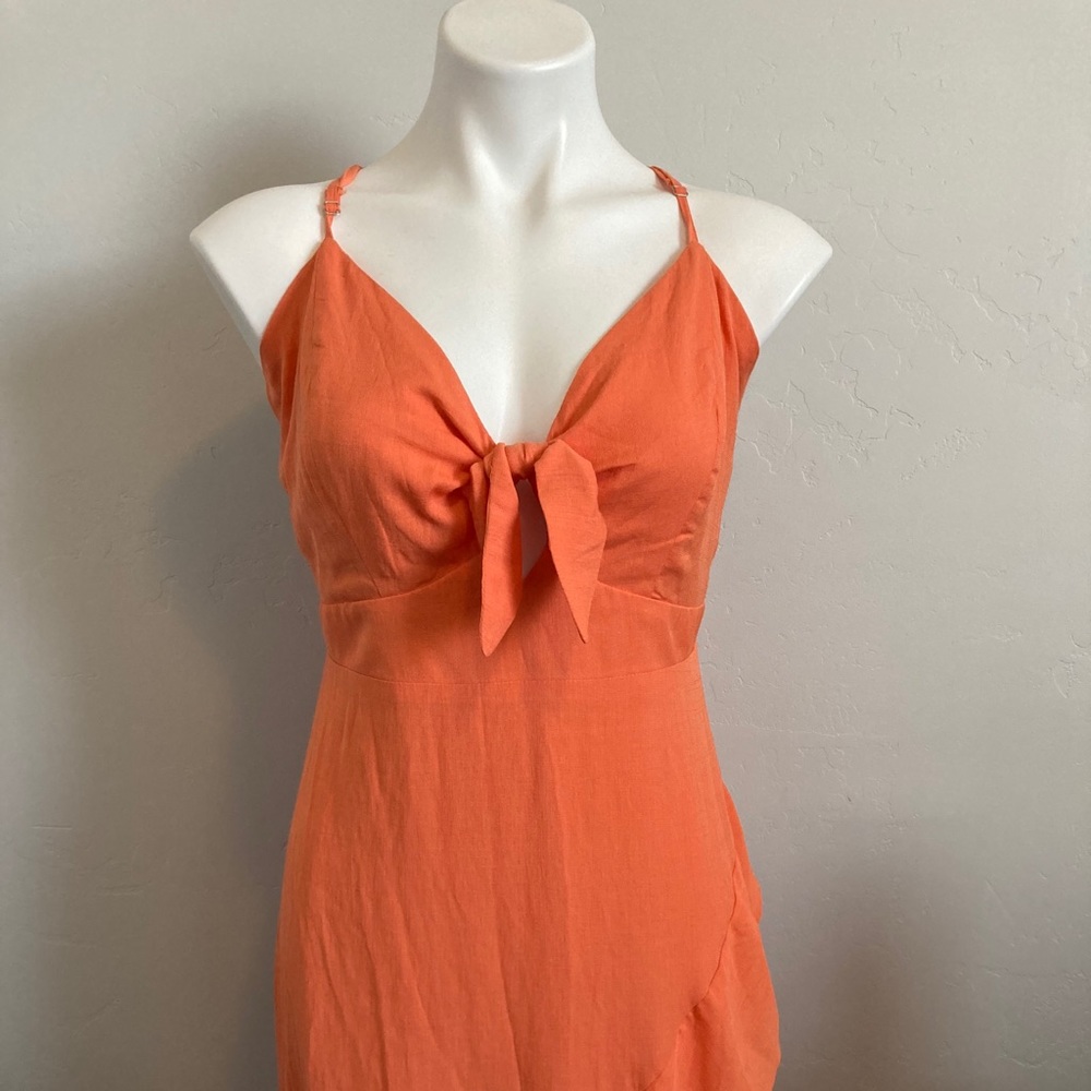 New Coral Asymmetrical Dress